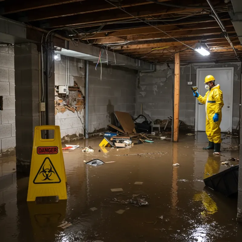 Flooded Basement Electrical Hazard in Hagerstown, IN Property