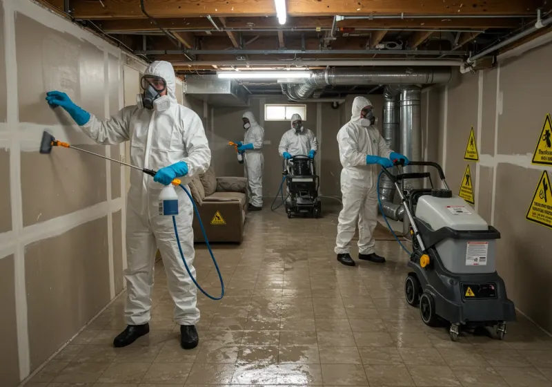 Basement Moisture Removal and Structural Drying process in Hagerstown, IN